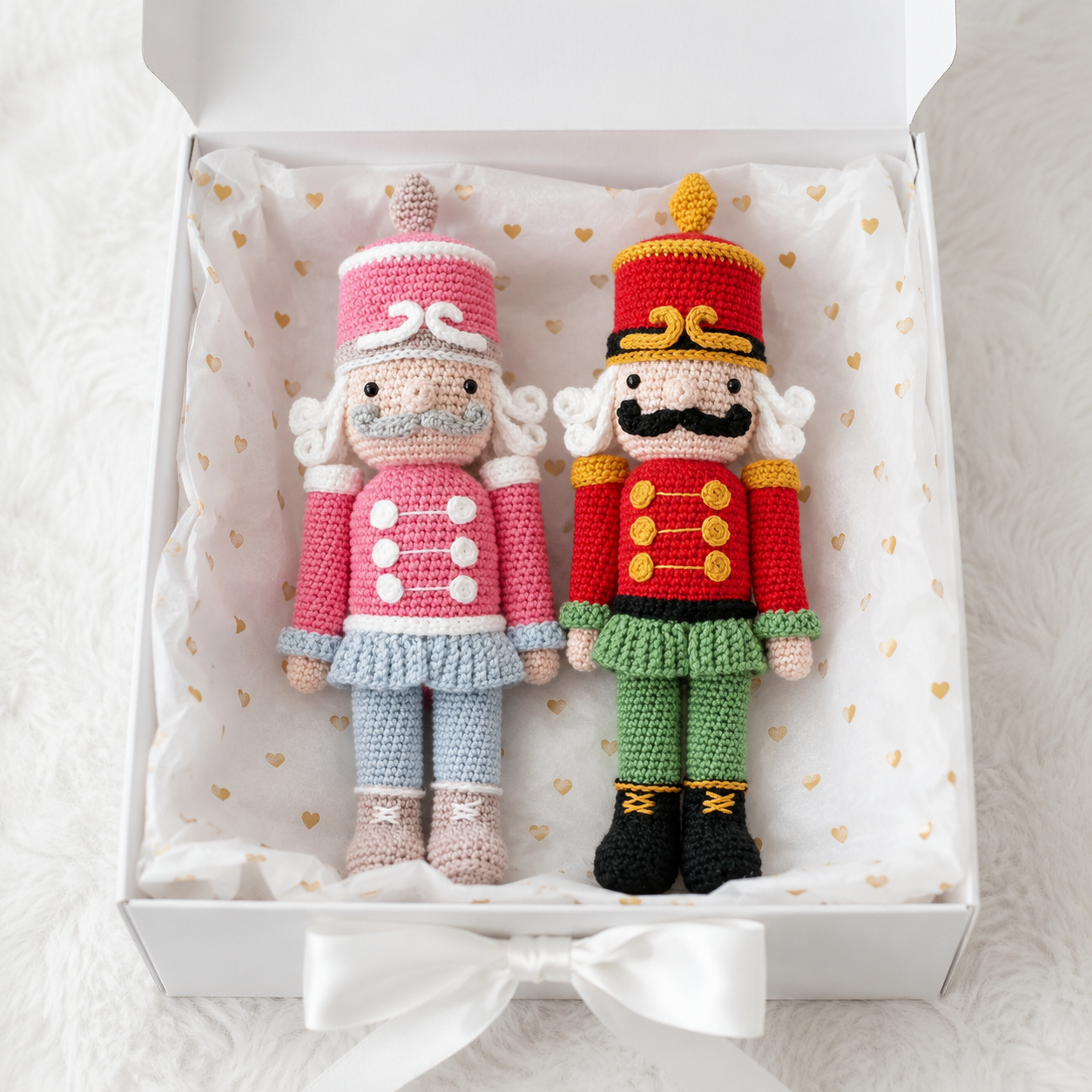 Handmade Crochet Nutcracker Soldier – Red & Gold Christmas Doll, Xmas Decoration