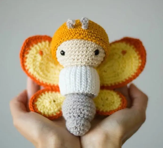 Crochet Cute Orange Butterfly Toy TrendyToy