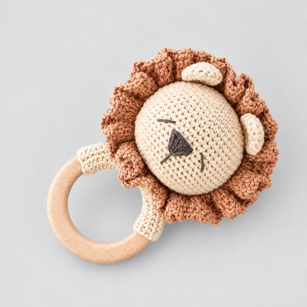 Handmade Crochet Newborn Sleeping Lion Gift Set (6pc)  Baby Shower Gift