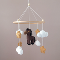 Luxury Handmade Baby Mobile – Horse, Stars & Clouds | Dreamy Nursery Decor & Baby Shower Gift