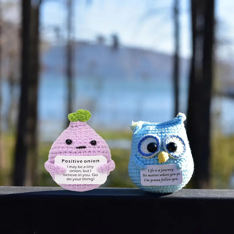 Handmade Positive Onion and Owl 2pc