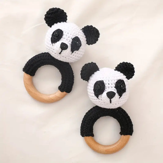 Crochet Panda Rattle Toy