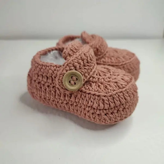 Crochet Baby Shoes Brick Color - Joy Gift London