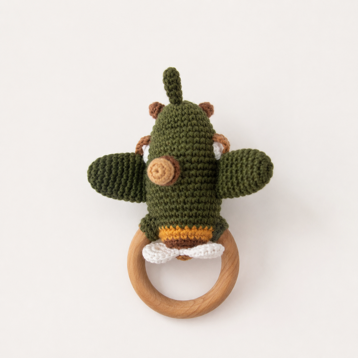 Crochet Cute Plane Rattle Toy with Bell