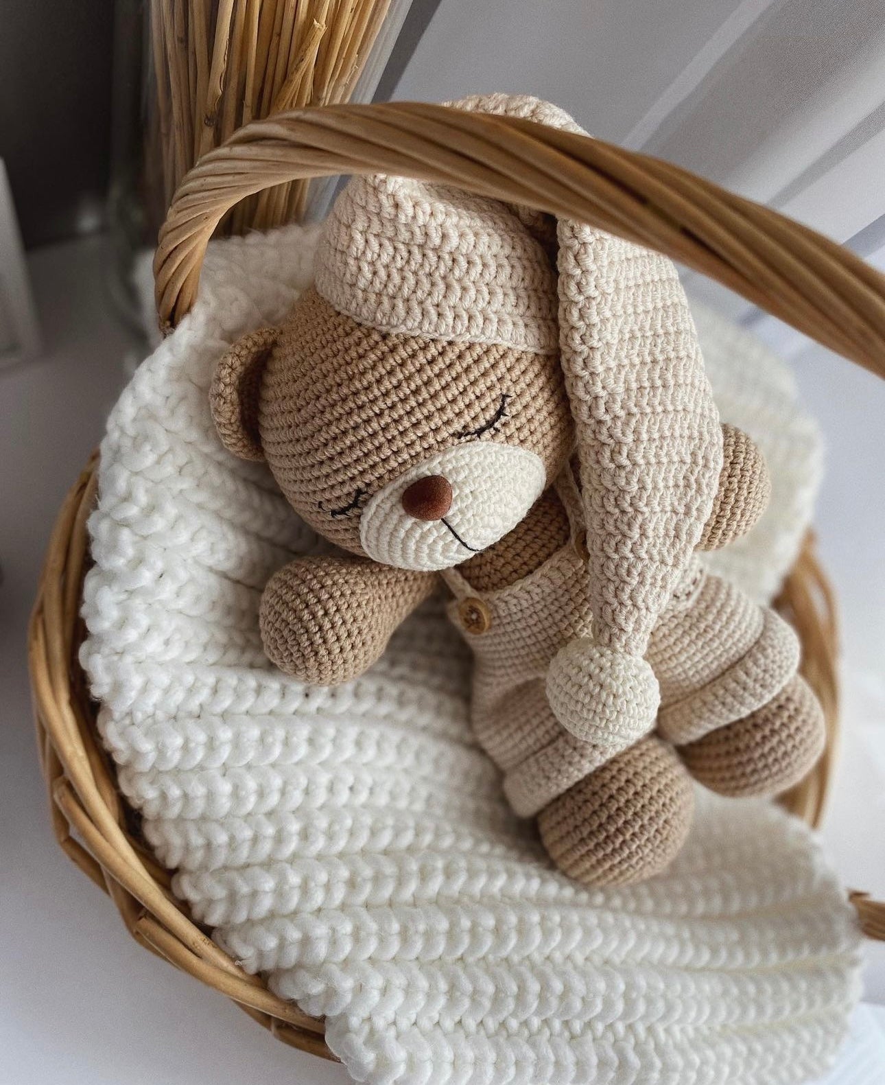 Crochet Sleeping Bear Toy