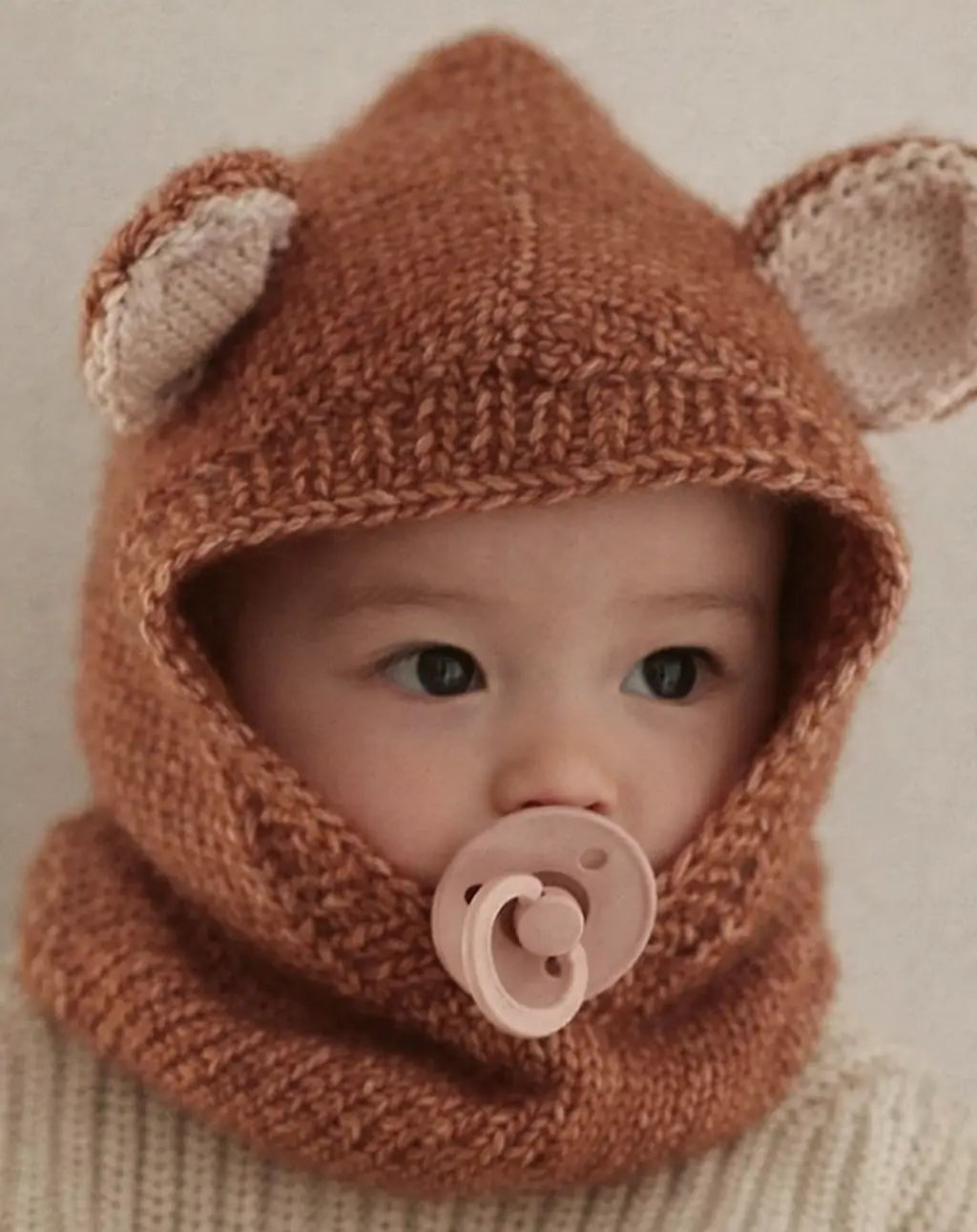Bear Ear Knitted Balaclava for Kids – Cotton & Merino Wool Hood  Joy Gift London