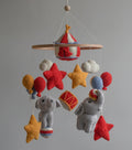 Handmade Crochet Circus Baby Mobile – Elephant Nursery Crib Mobile with Balloons, Stars & Tent | Baby Shower Gift