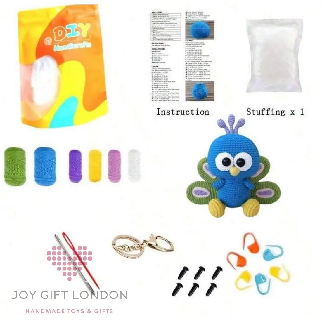 Crochet Amigurumi Kit Bird for Beginners Joy Gift London