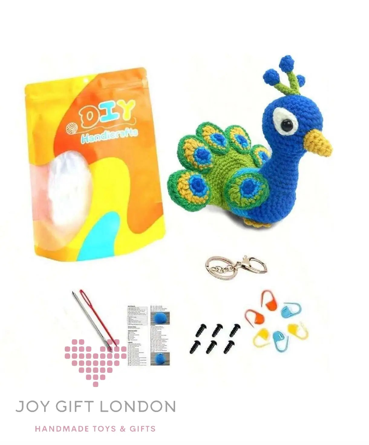 Crochet Amigurumi Kit Peacock for Beginners Joy Gift London