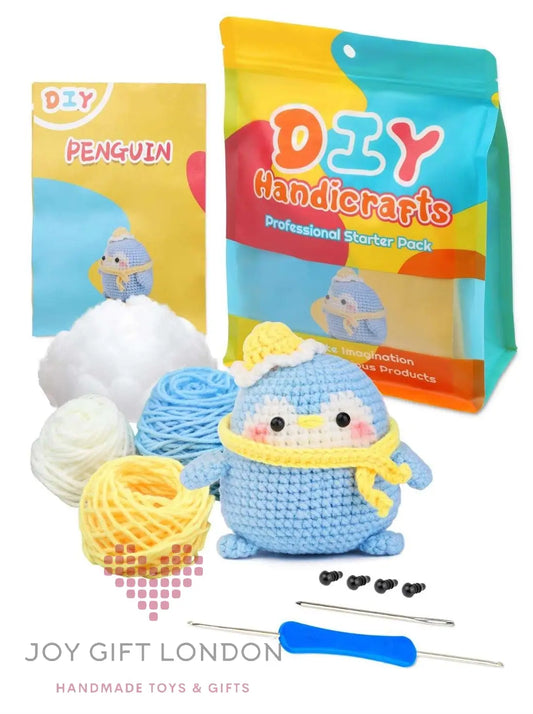 Crochet Amigurumi Kit Penguin for Beginners Joy Gift London