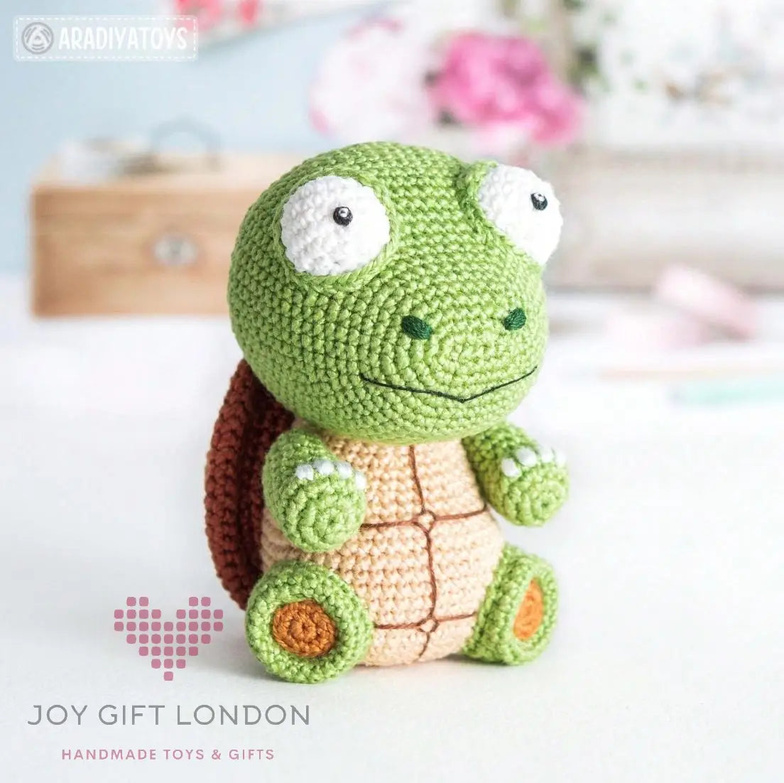 Crochet Amigurumi Kit Turtle Keychain for Beginners Joy Gift London