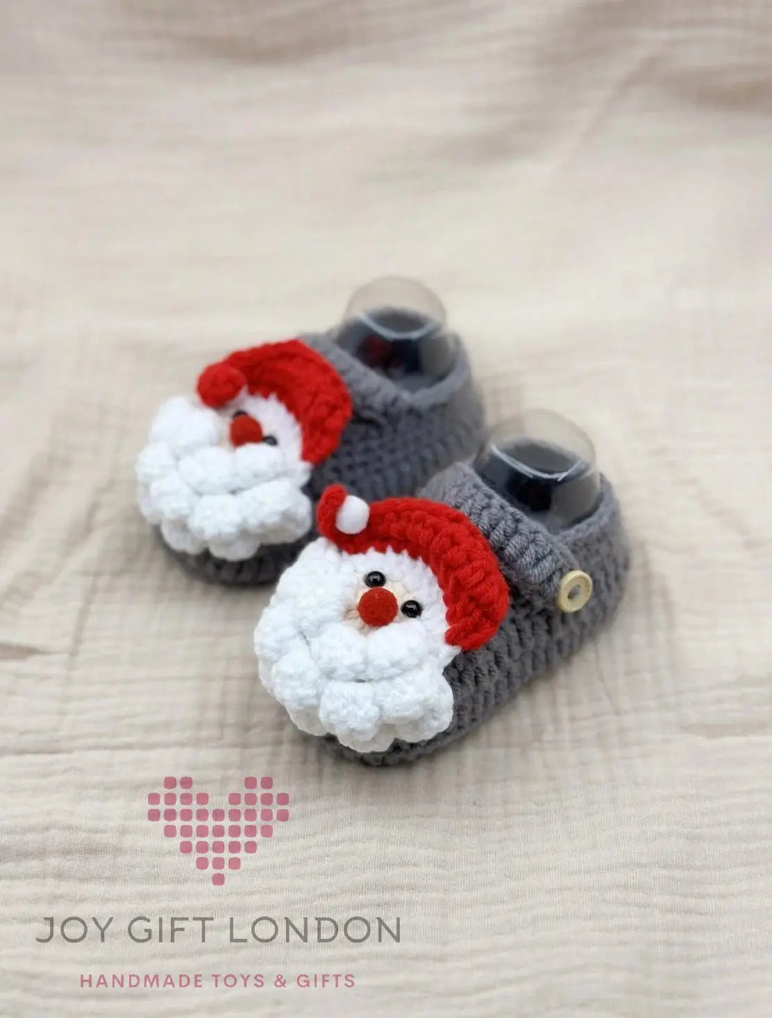 Crochet Baby Booties Santa Claus Pattern MiaMano