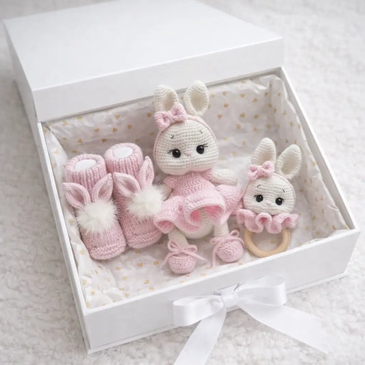 Crochet Ballerina Bunny in Pink Dress – Handmade Soft Toy for Baby Girl 🐰  Joy Gift London