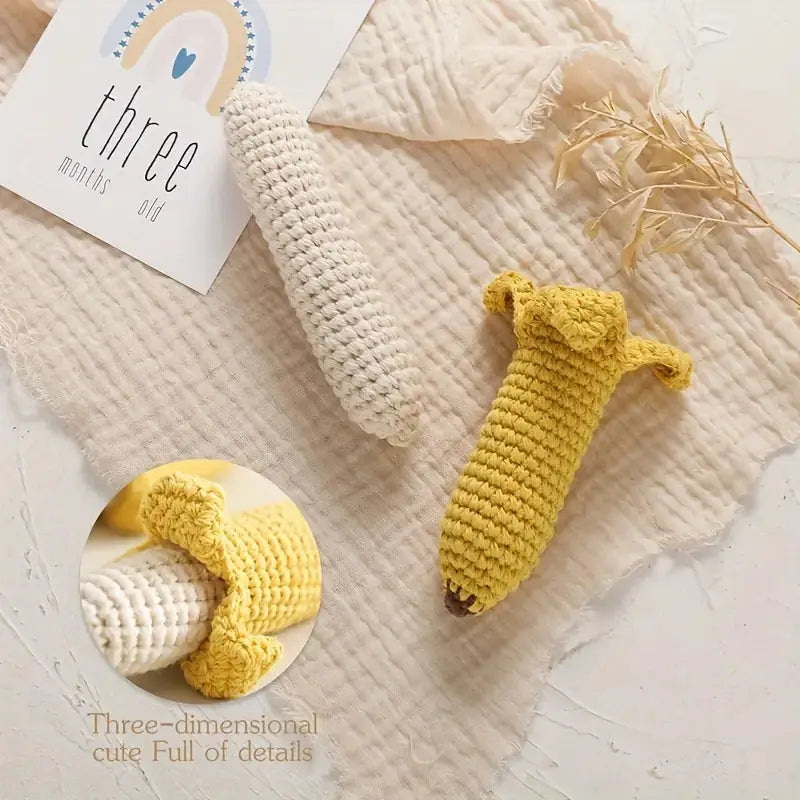 Crochet Banana Rattle Toy Joy Gift London