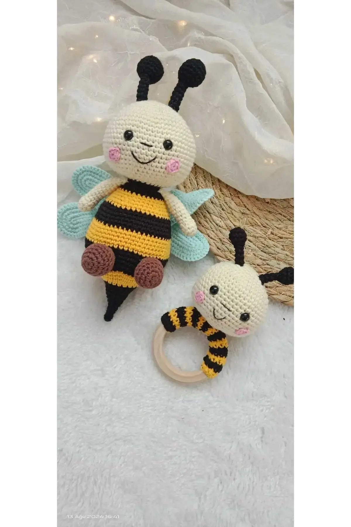 Crochet Bee and Rattle Toy Set 2pc TrendyToy