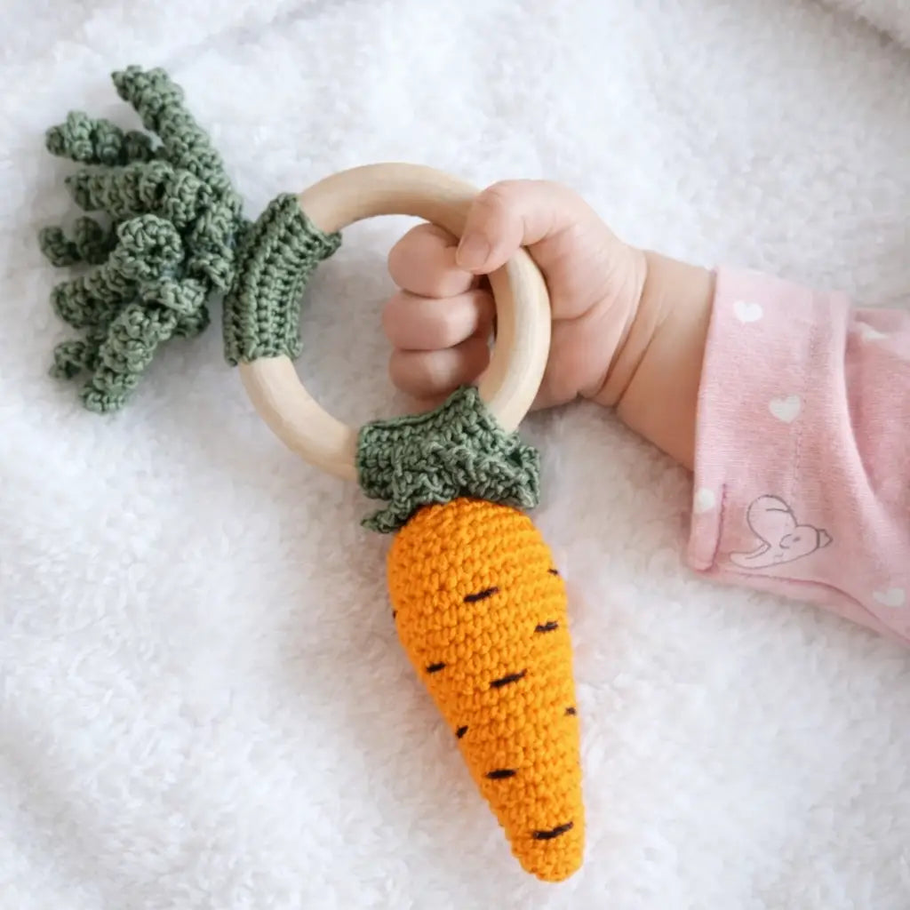 Crochet Carrot Rattle Toy with Bell 🥕  Joy Gift London