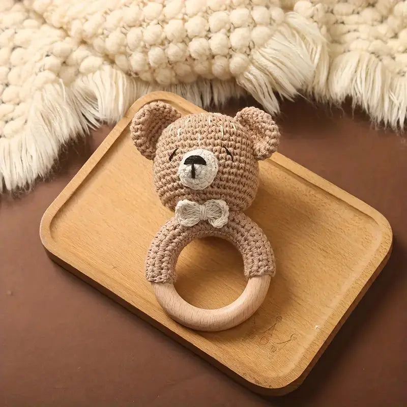 Crochet Cute Bear Rattle Toy Joy Gift London