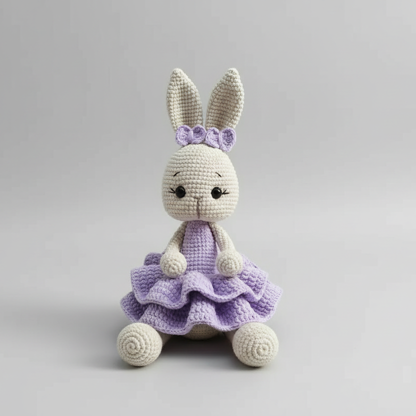 Crochet Cute Bunny Rattle and Bunny Ear Baby Booties Gift Set 2pc White/Red  Joy Gift London