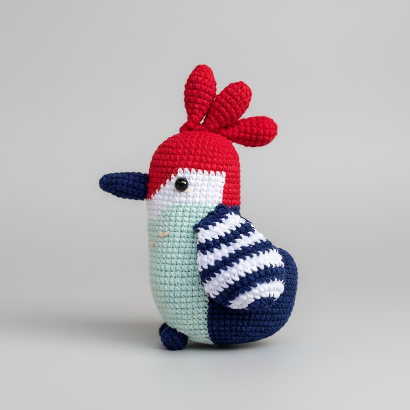 Crochet Cute Bunny Rattle and Bunny Ear Baby Booties Gift Set 2pc White/Red  Joy Gift London