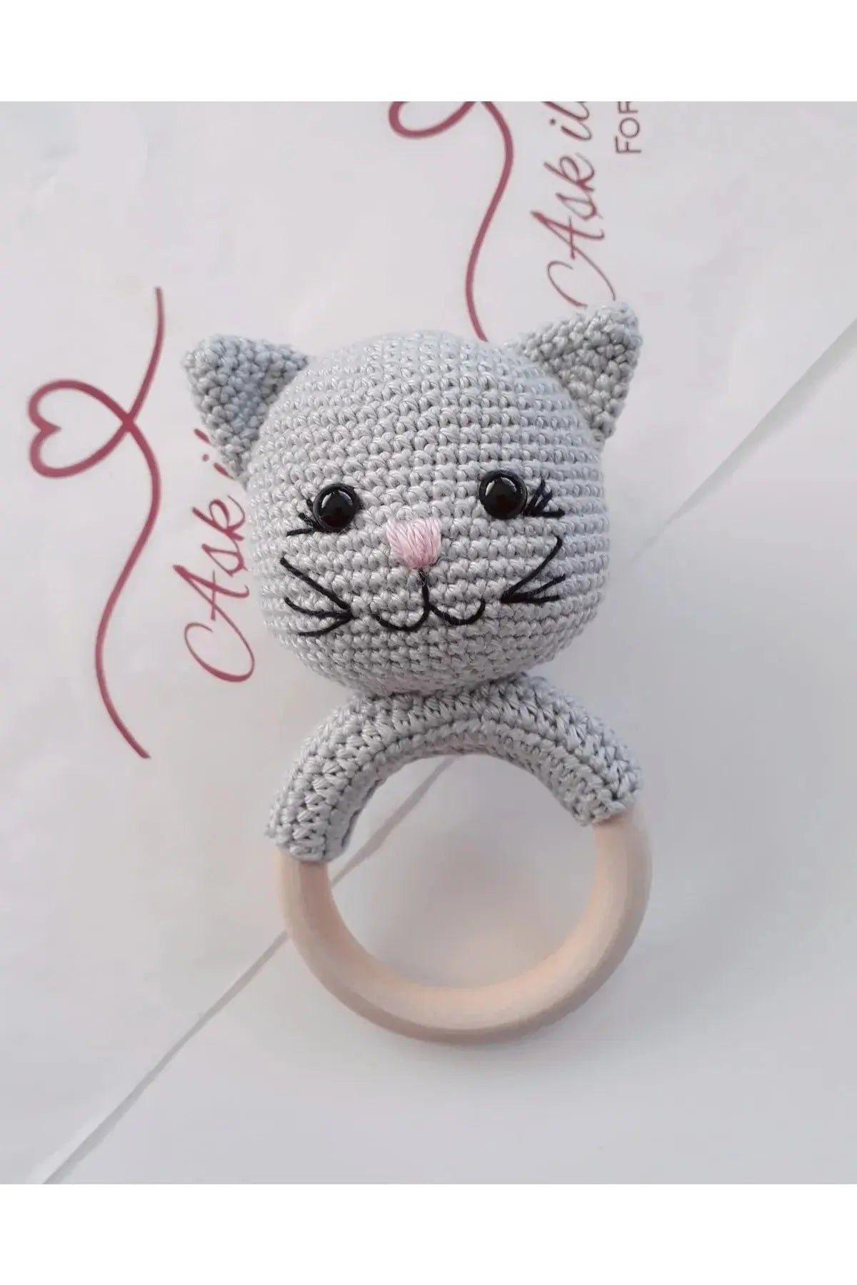 Crochet Cute Cat Rattle Toy Joy Gift London