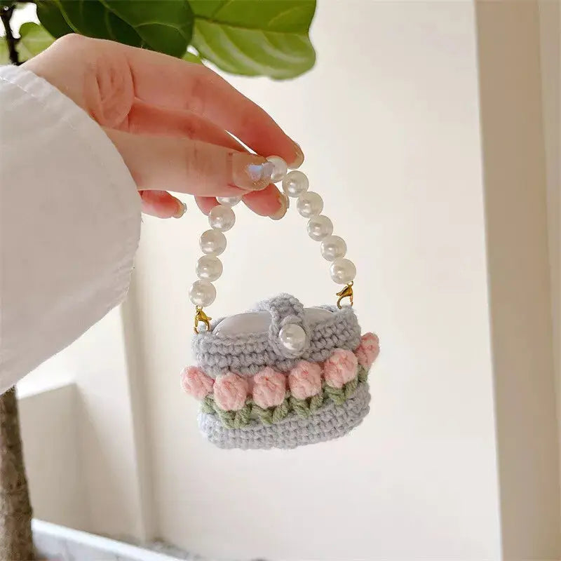 Crochet Cute Fancy Flower Bag Earphone Protective Case For Apple Airpods Joy Gift London