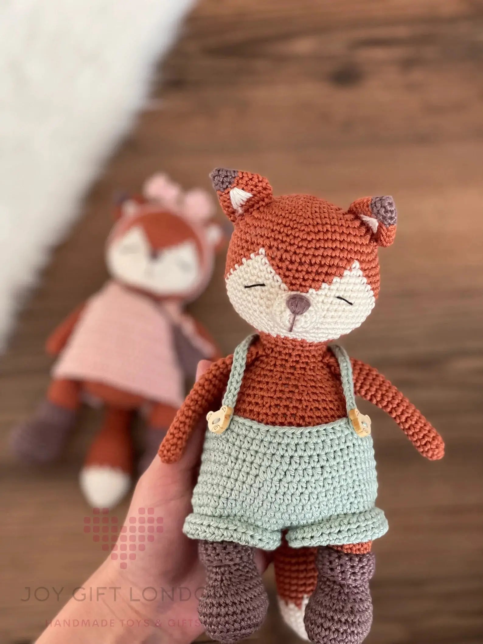 Crochet Cute Fox Couple Toy Gift Set  Joy Gift London