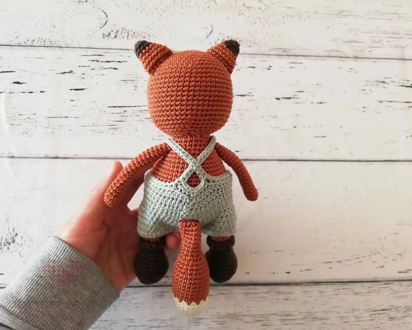 Crochet Cute Fox Toy and Rattle Toy Gift Set 2pc  Joy Gift London