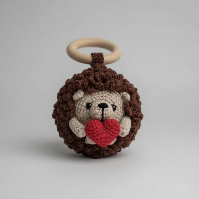 Crochet Cute Hedgehog Rattle Toy with Bell 🦔  Joy Gift London