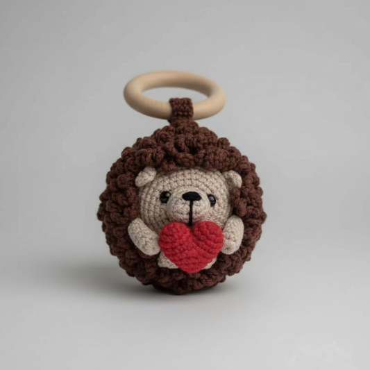 Crochet Cute Hedgehog Rattle Toy with Bell 🦔  Joy Gift London
