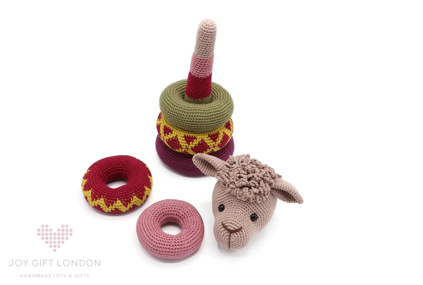 Crochet Cute Llama Stacking Toy  Joy Gift London