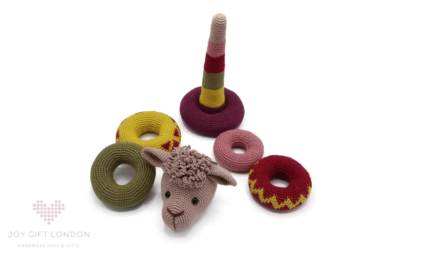 Crochet Cute Llama Stacking Toy  Joy Gift London