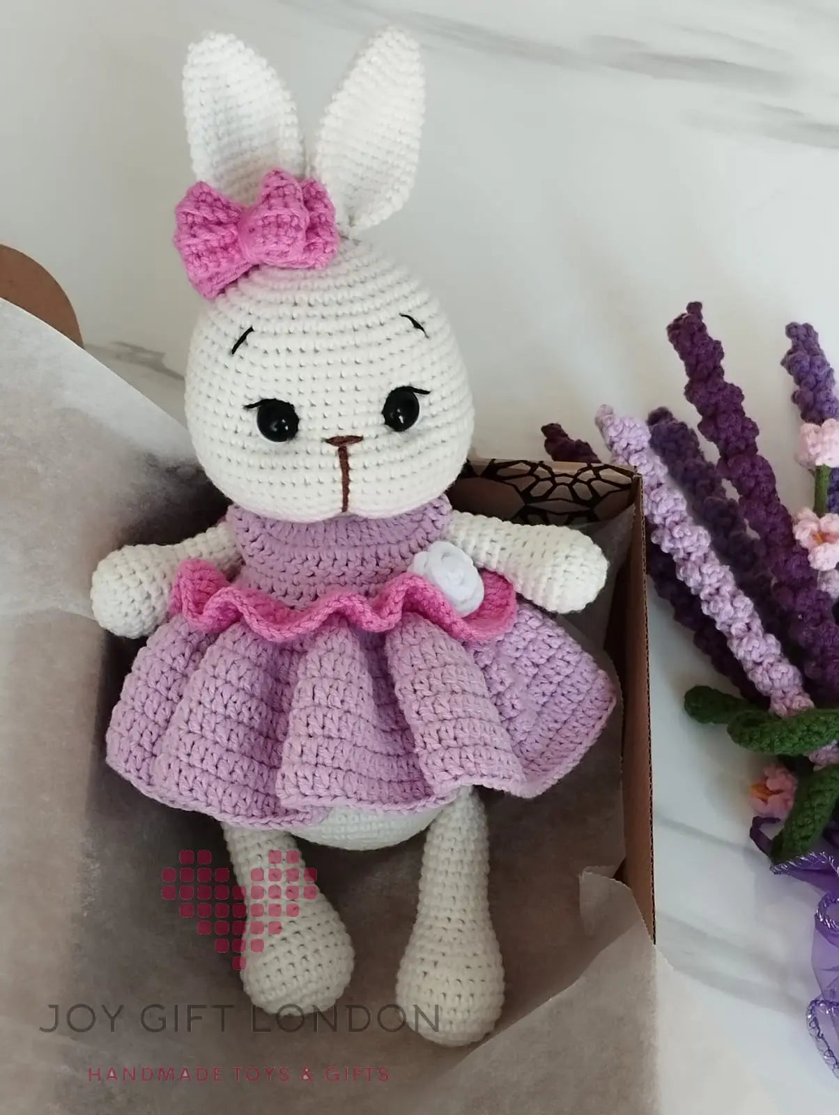 Crochet Cute Rabbit with Purple Dress MiaMano