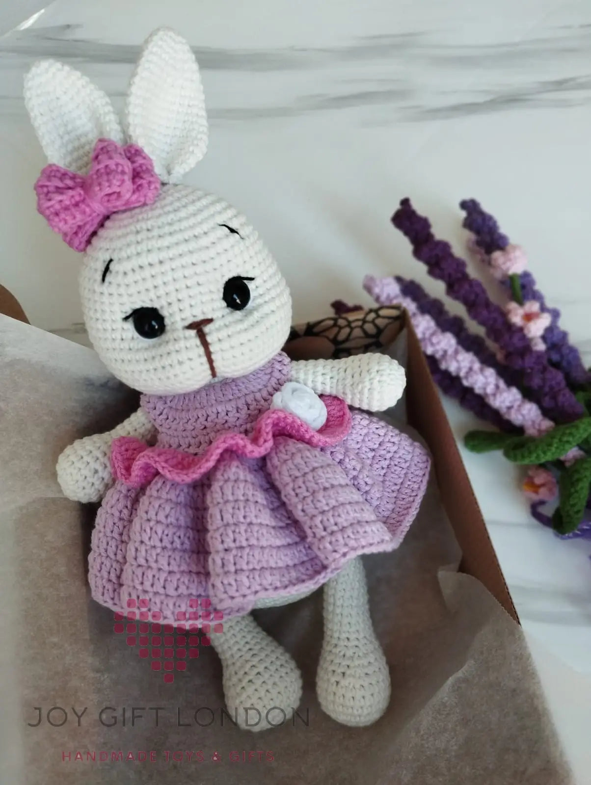 Crochet Cute Rabbit with Purple Dress MiaMano