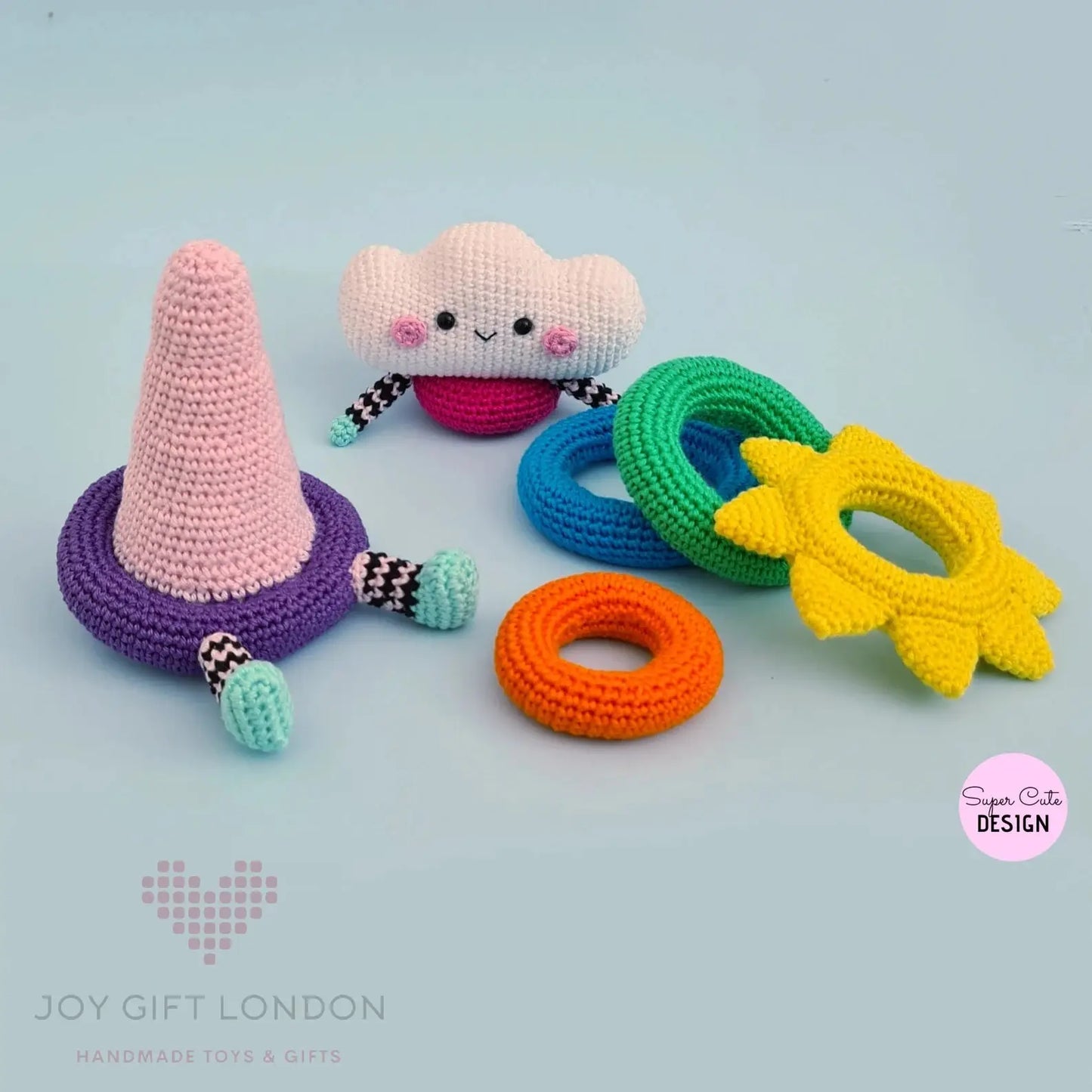 Crochet Cute Rainbow Stacking Toy  Joy Gift London