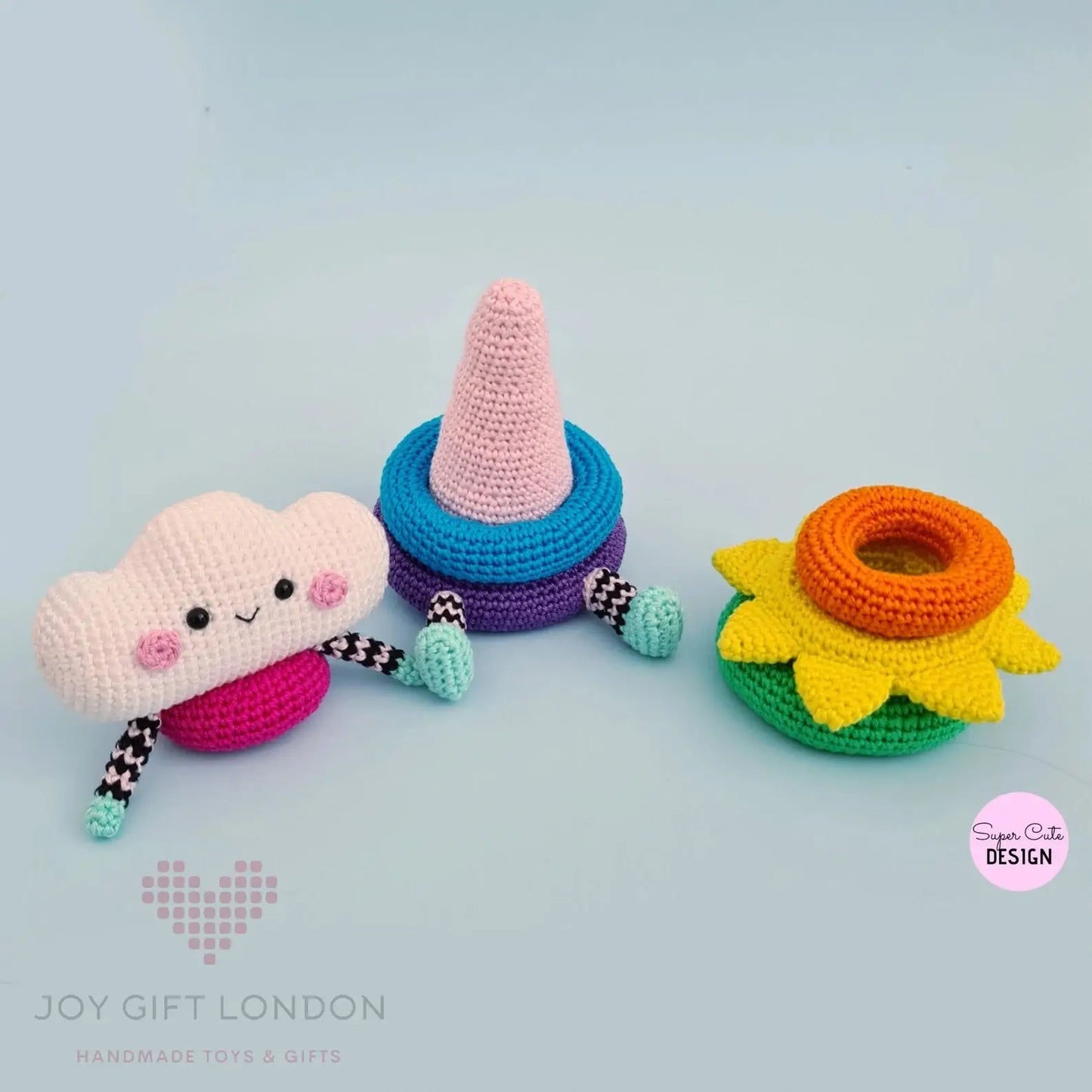 Crochet Cute Rainbow Stacking Toy  Joy Gift London