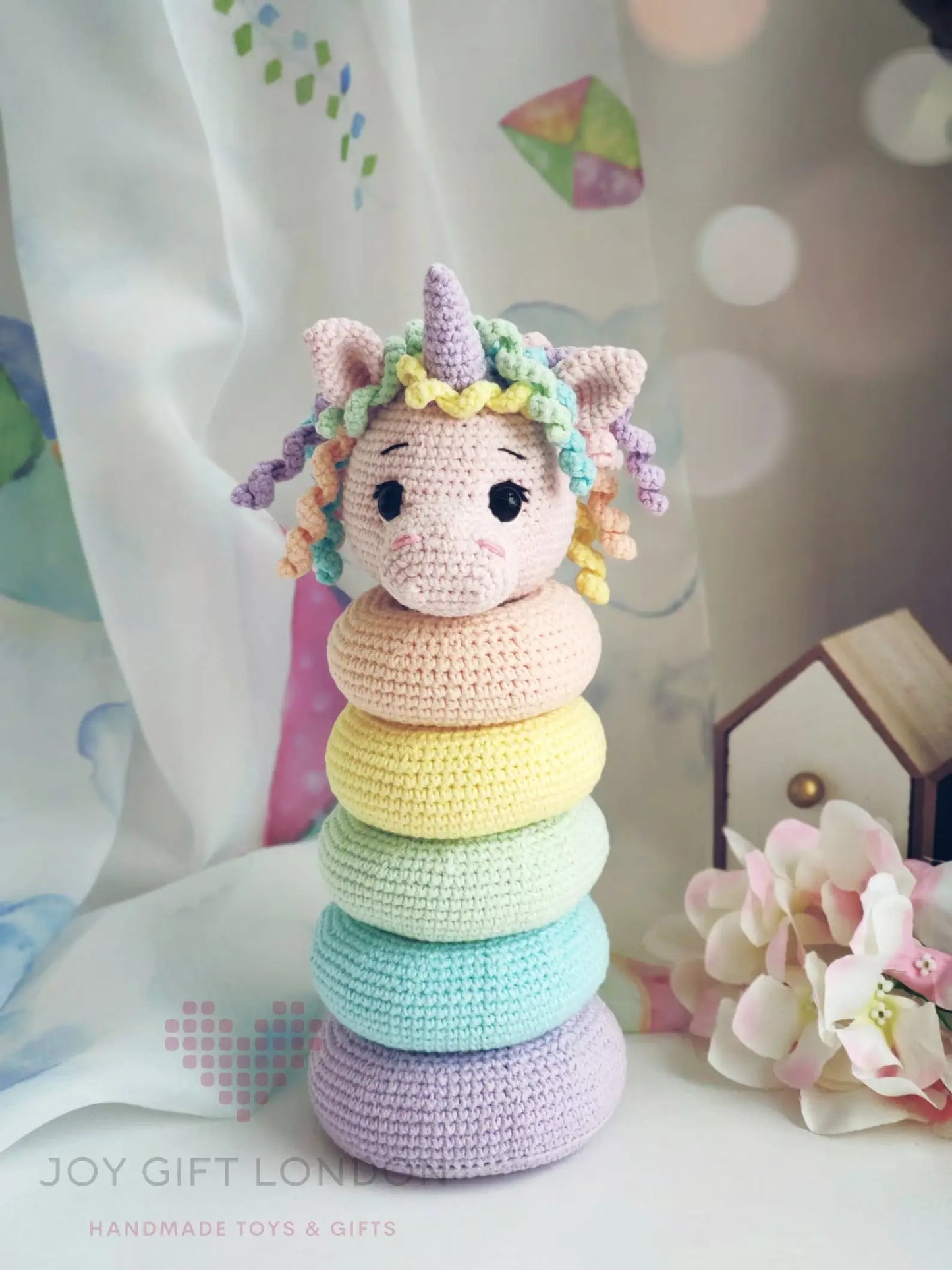 Crochet Cute Unicorn Stacking Toy  Joy Gift London