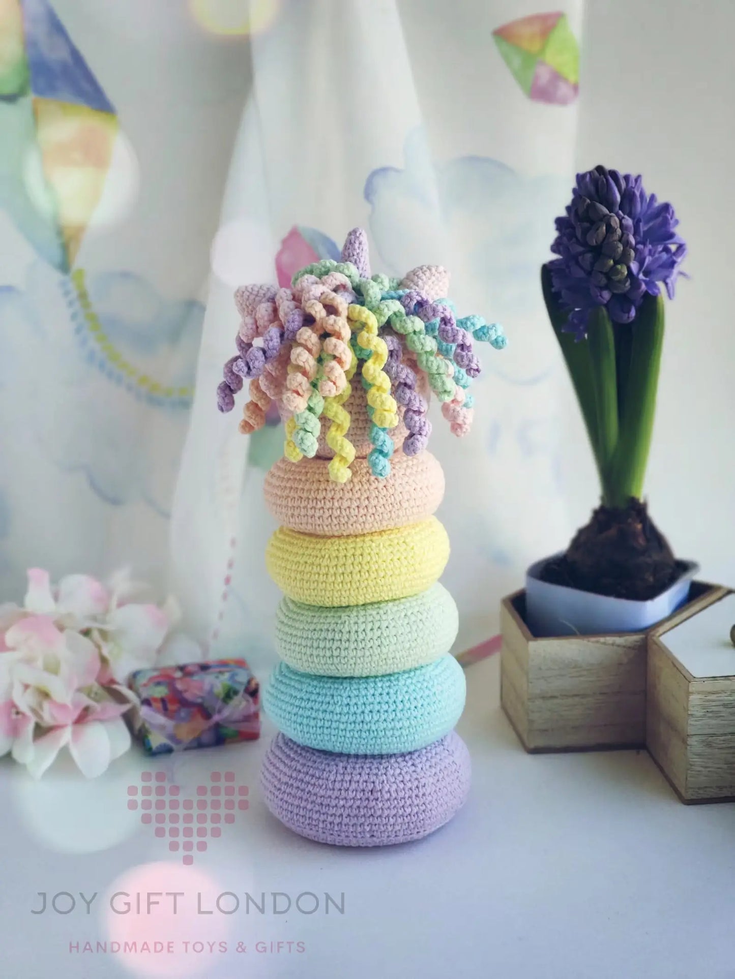 Crochet Cute Unicorn Stacking Toy  Joy Gift London