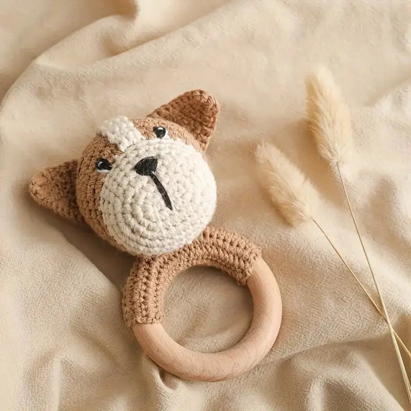 Crochet Dog Rattle Toy Joy Gift London