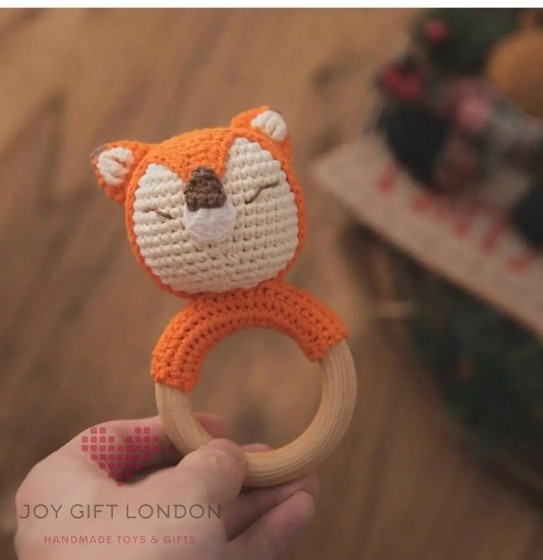 Crochet Fox Rattle Toy Joy Gift London