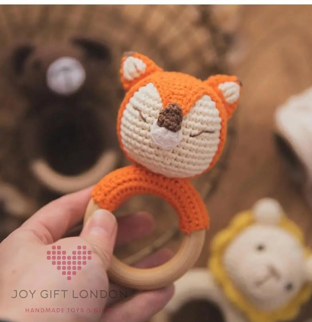 Crochet Fox Rattle Toy Joy Gift London