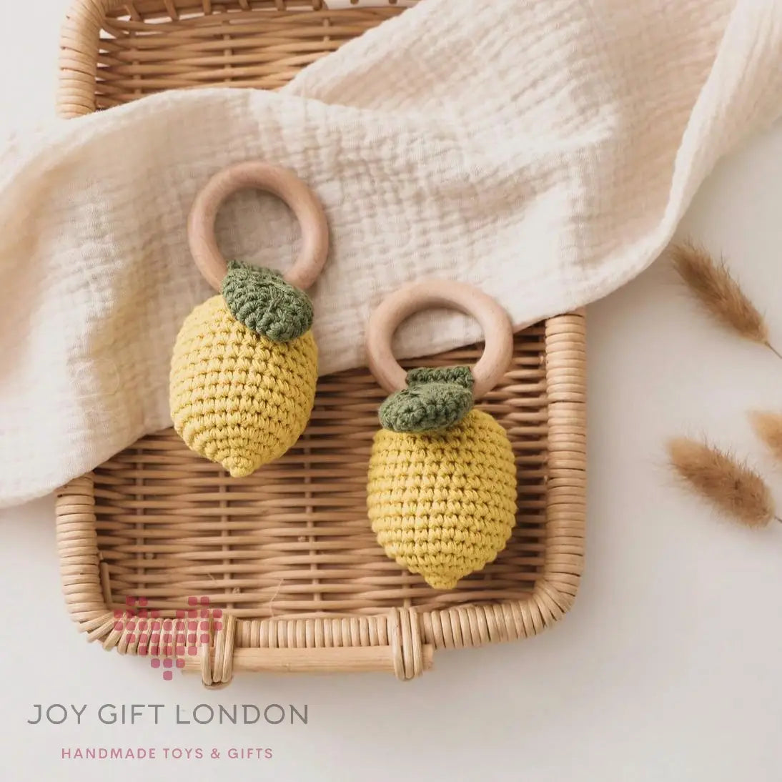 Crochet Lemon Rattle Toy Joy Gift London