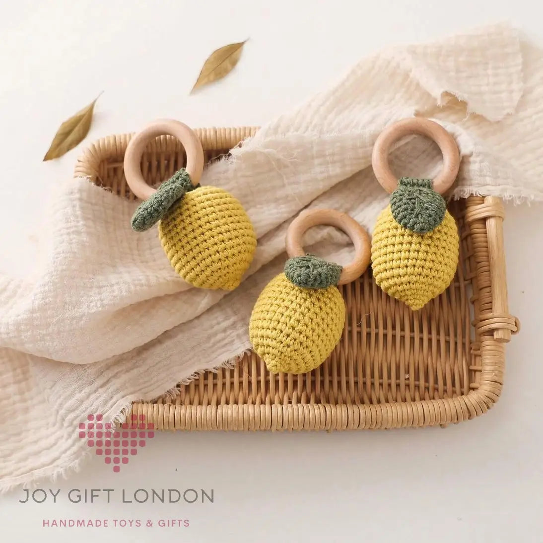 Crochet Lemon Rattle Toy Joy Gift London