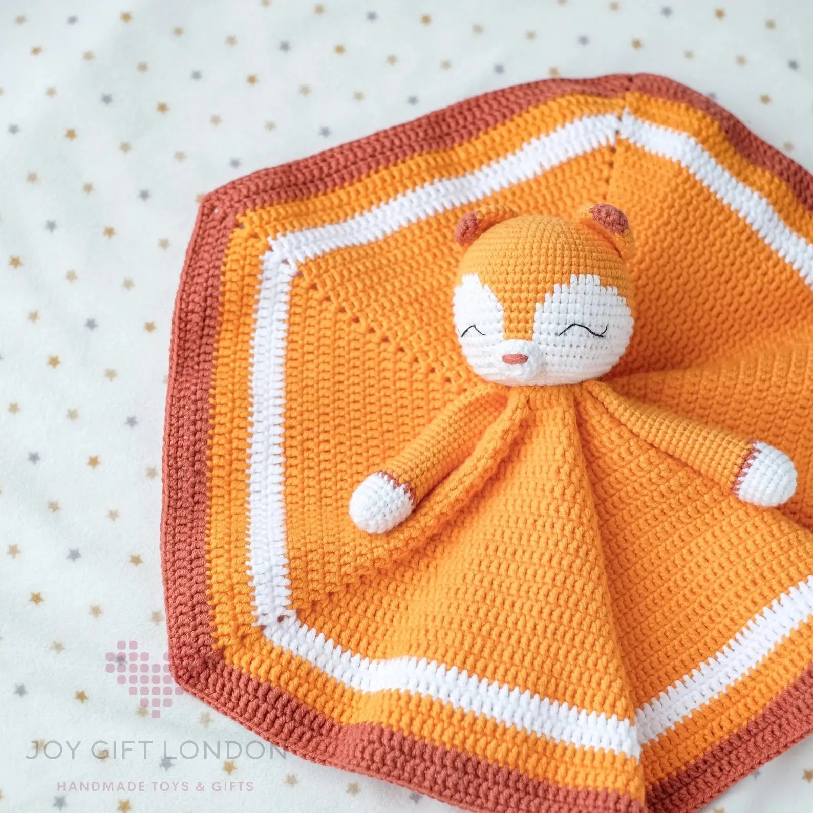 Crochet Newborn Sleeping Mate Fox  Joy Gift London