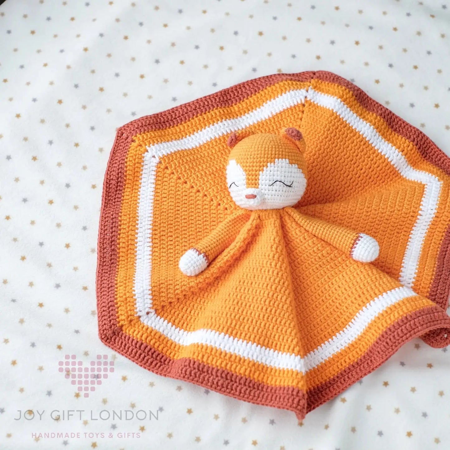 Crochet Newborn Sleeping Mate Fox  Joy Gift London