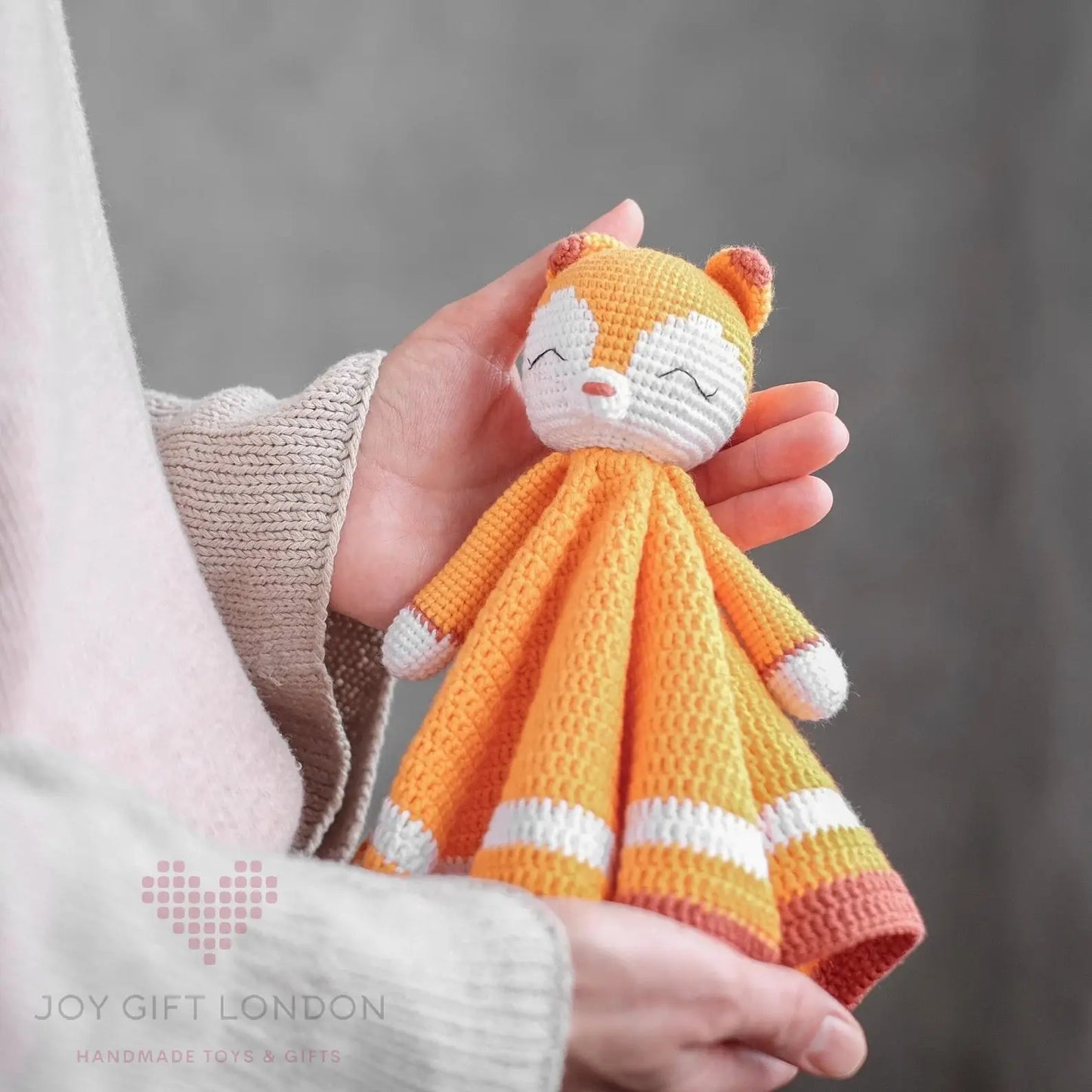 Crochet Newborn Sleeping Mate Fox  Joy Gift London