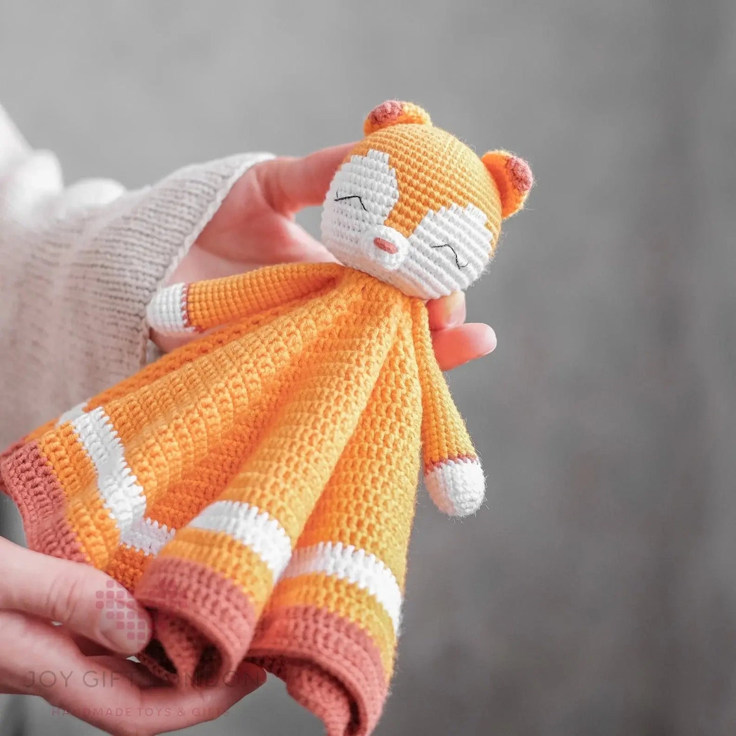 Crochet Newborn Sleeping Mate Fox  Joy Gift London