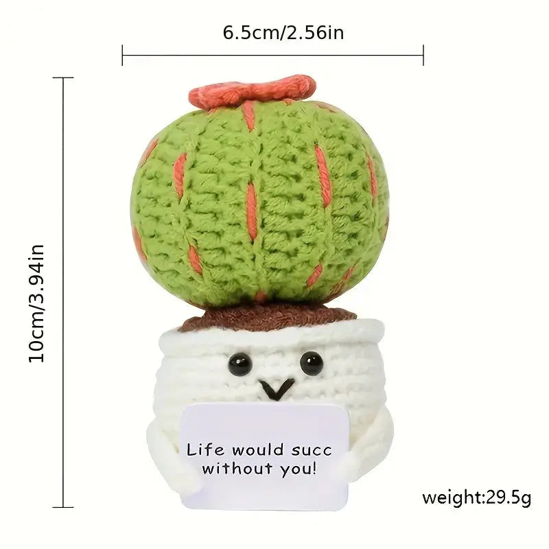 Crochet Positive Cactus, Succulent & Tulip Flower Pot Joy Gift London