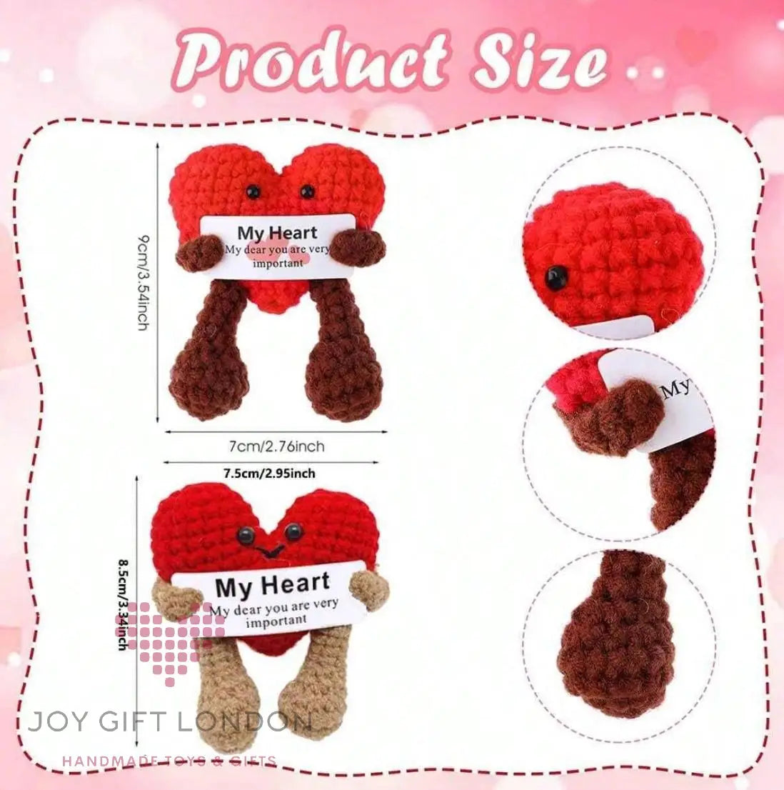 Crochet Positive Heart-Shaped Doll Joy Gift London