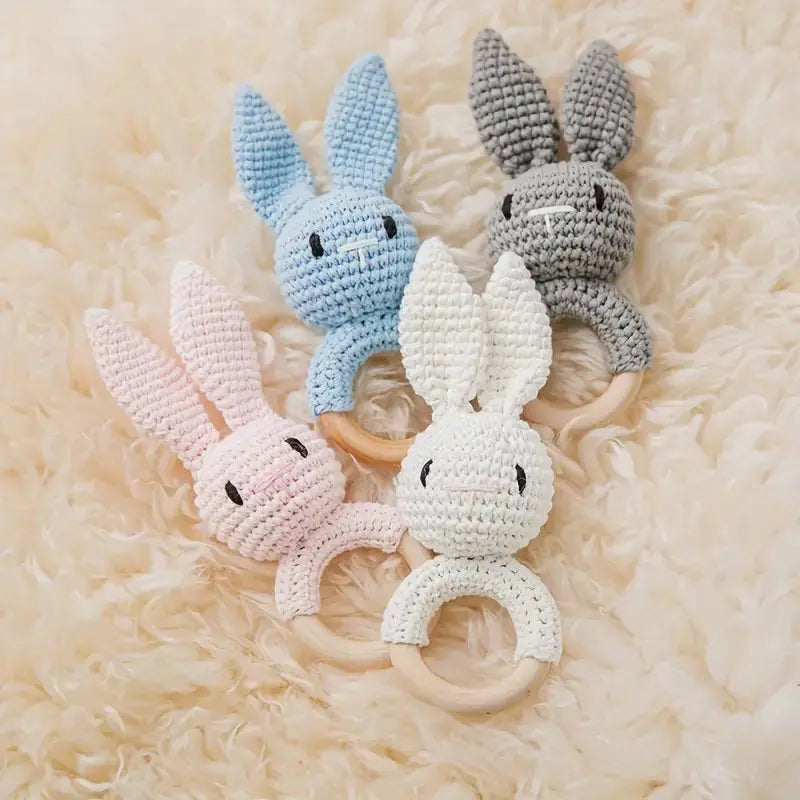 Crochet Rabbit Rattle Toy Joy Gift London