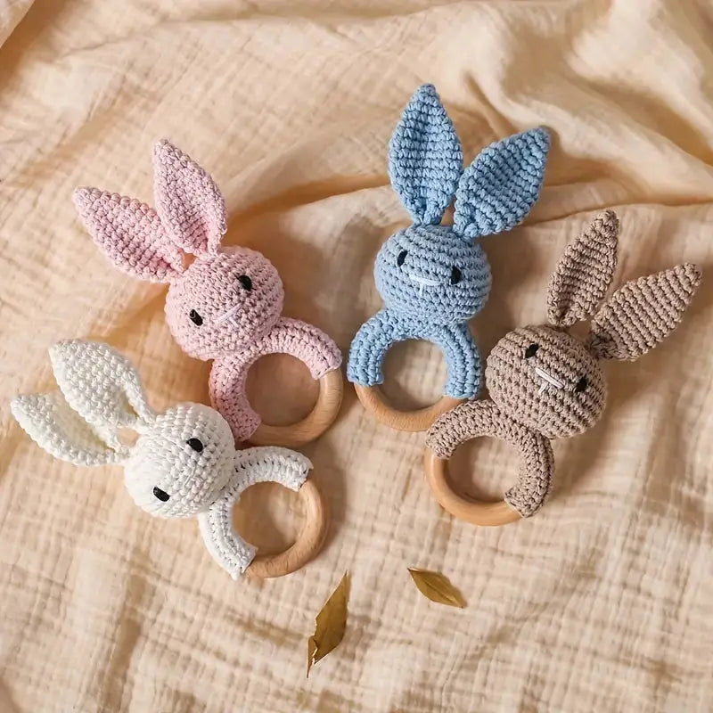 Crochet Rabbit Rattle Toy Joy Gift London